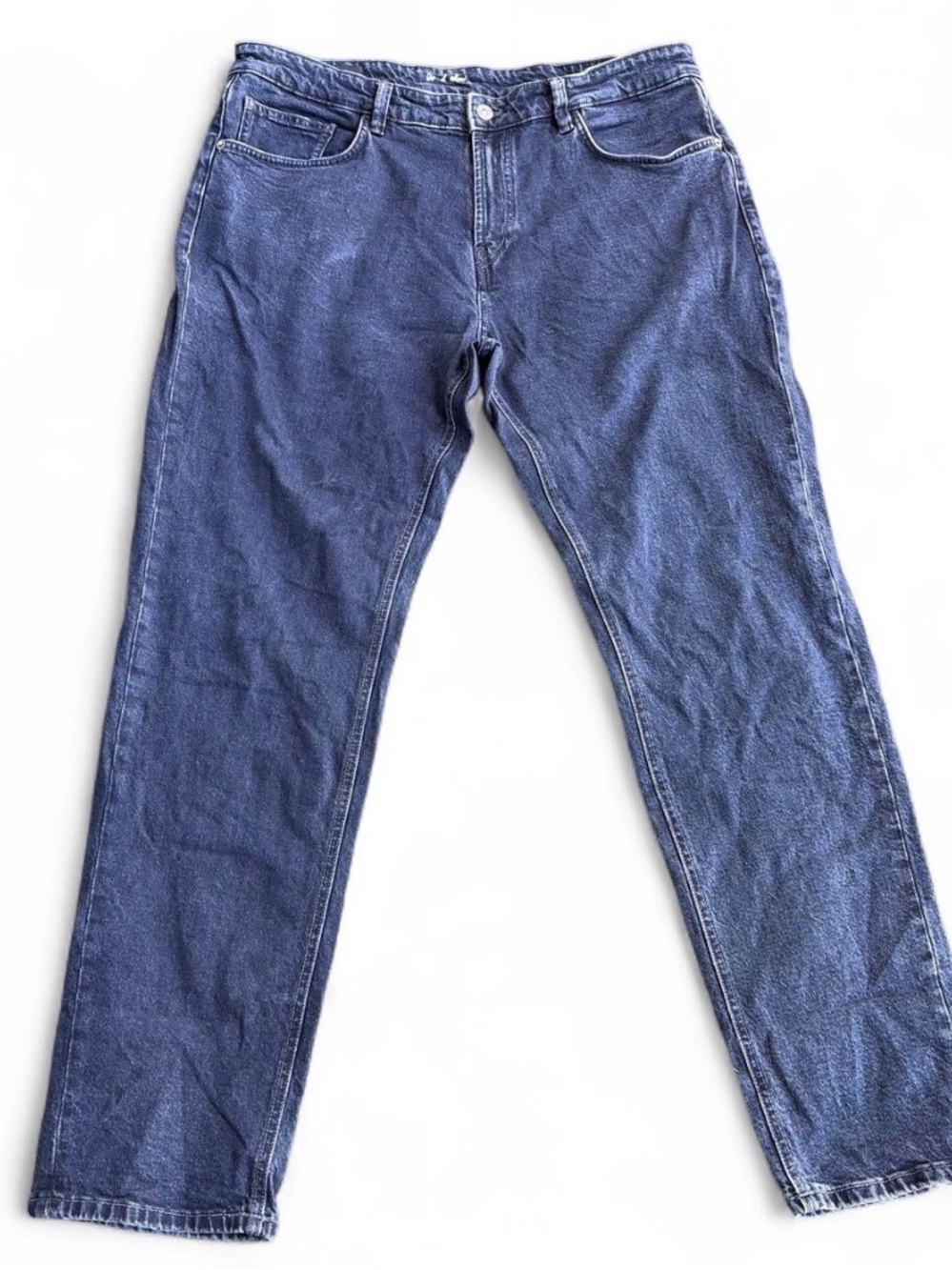 MASSIMO DUTTI Men's Blue Denim Jeans - Straight Fit Sz L gently pre owned